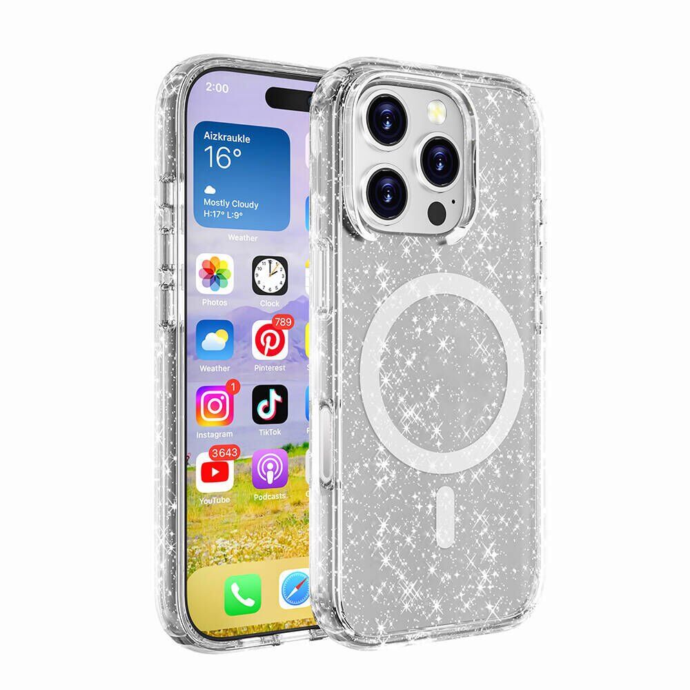 iPhone 13 Pro Max Star Case MagSafe Simli Şeffaf Kılıf