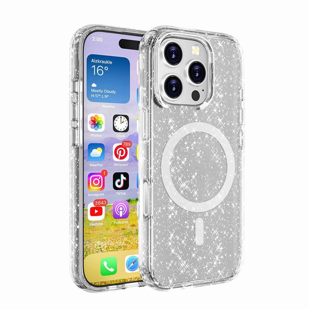 iPhone 13 Pro Star Case MagSafe Simli Şeffaf Kılıf