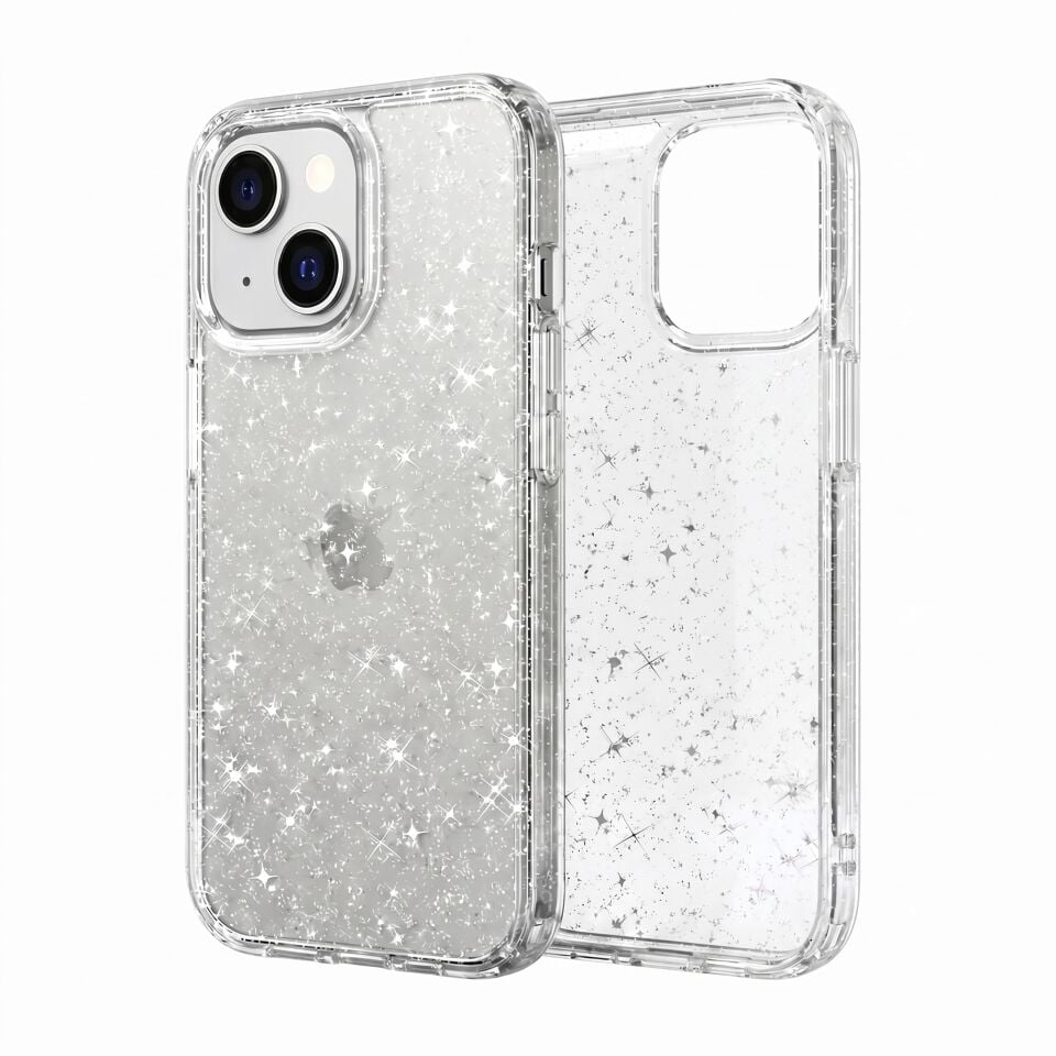 iPhone 14 Star Case Simli Şeffaf Kılıf