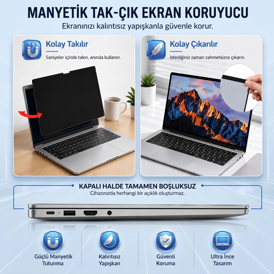 MacBook 14.2 inç Manyetik Privacy Gizlilik Ekran Koruyucu