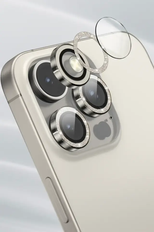 iPhone 17 Pro MiLi Glitter Safir Lens Kamera Koruyucu
