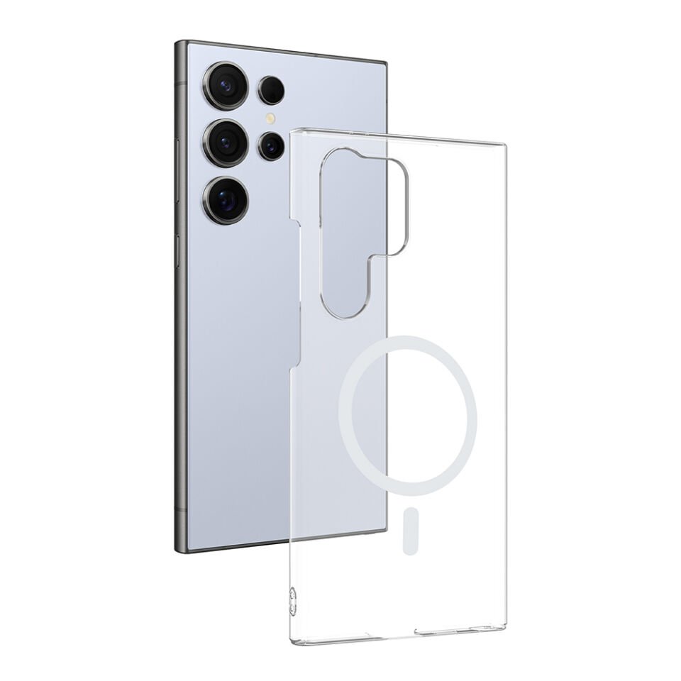 Samsung Galaxy S23 Ultra Kamera Korumalı MagSafe Uyumlu Şeffaf Mili Yoko Sert PC Kılıf