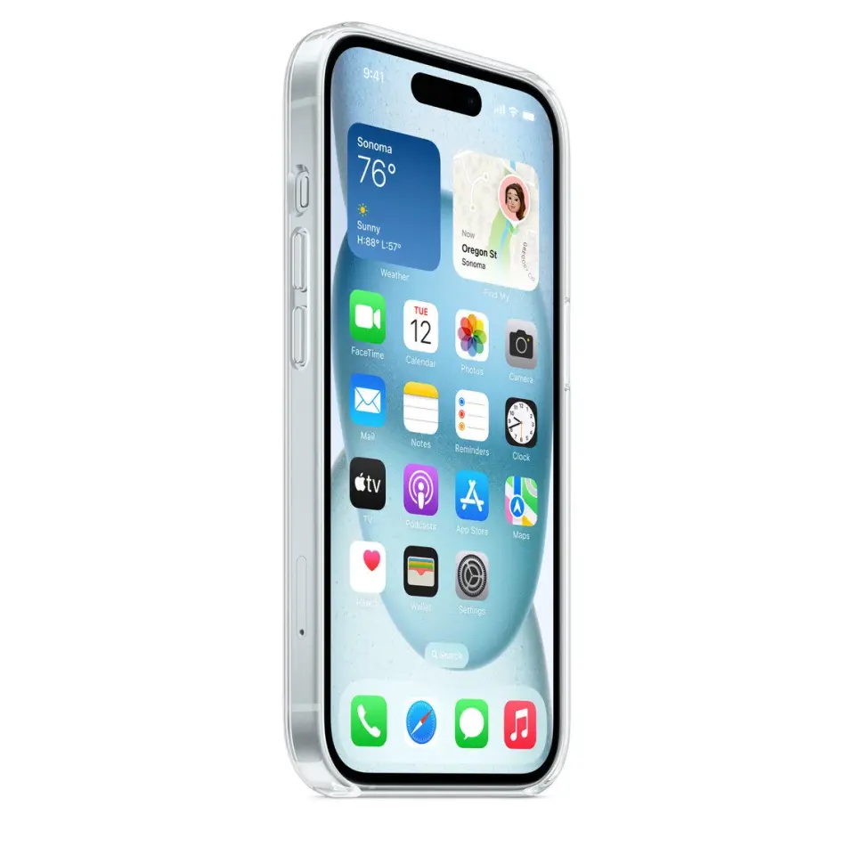 iPhone 15 Orijinal Şeffaf Sert PC Mili Clear Case