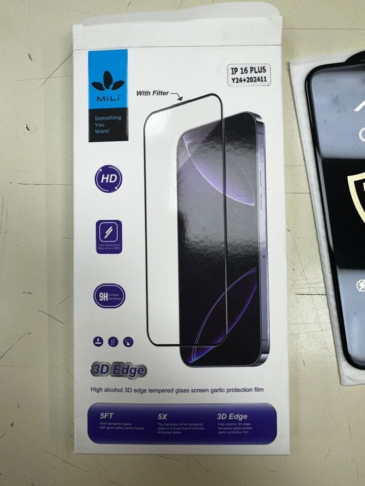 Mili iPhone 15 Pro Safir Ekran Koruyucu Super Armor ESD
